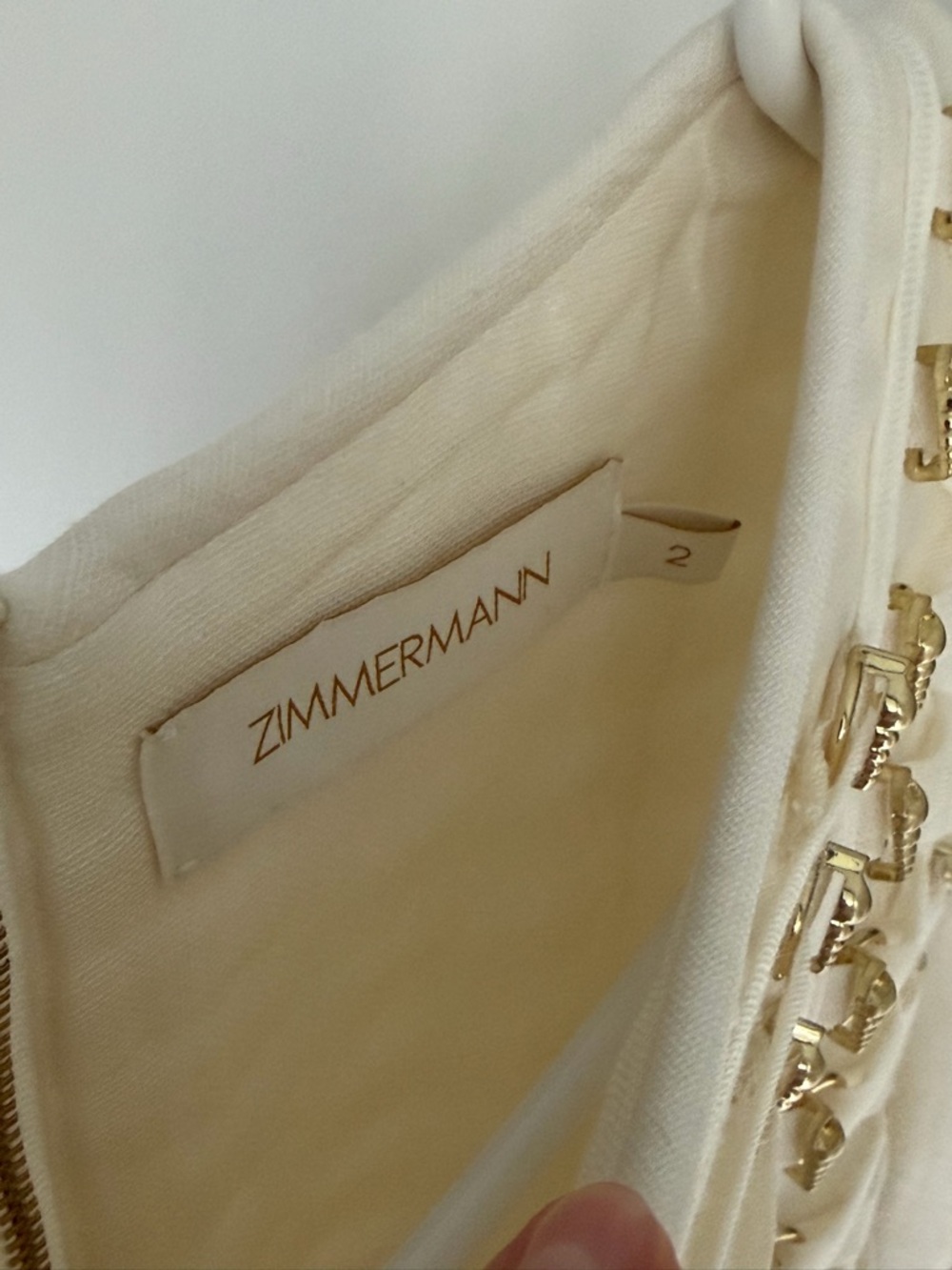 ZIMMERMANN Lace-up embellished linen and silk-blend top - Picture 6 of 10